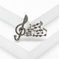 Alloy Rhinestone Music Note Brooch Pin For Suit Lapel Decoration view 6