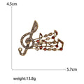 Alloy Rhinestone Music Note Brooch Pin For Suit Lapel Decoration view 5