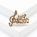 Alloy Rhinestone Music Note Brooch Pin For Suit Lapel Decoration view 1