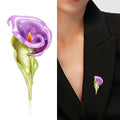 Alloy Enamel Calla Lily Brooch For Simple Fashion Apparel view 2