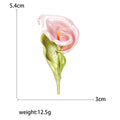 Alloy Enamel Calla Lily Brooch For Simple Fashion Apparel view 5