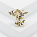 Alloy Pearl Butterfly Brooch Pin For Fashion Coats And Scarves view 1
