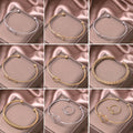Minimalist Metallic Heart Bangle Knot Open Bracelet Hollow Crescent Hand Jewelry view 4