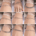 Minimalist Metallic Heart Bangle Knot Open Bracelet Hollow Crescent Hand Jewelry view 2