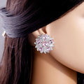 Bohemian Vintage Snowflake Teardrop Crystal Rhinestone Alloy Necklace Set Luxury Stud Earrings view 3