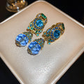 Vintage French Round Crystal Rhinestone Ear Cuff Clip-on Earrings For Women view 4