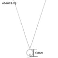 Minimalist Hollow Circle Jewelry Set, Luxury Women's Earrings And Necklace For Dinner Date view 5