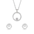 Minimalist Hollow Circle Jewelry Set, Luxury Women's Earrings And Necklace For Dinner Date view 1