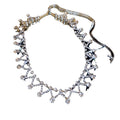 Korean Style Copper Geometric Line Tassel Necklace With Rhinestone Pull Chain For Women view 5