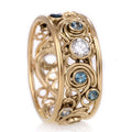 Palace Style Van Gogh Art Twisted Ring, Mermaid Tears Statement Finger Jewelry For Live Stream Sales view 1