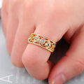 Palace Style Van Gogh Art Twisted Ring, Mermaid Tears Statement Finger Jewelry For Live Stream Sales view 4