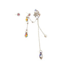 Light Luxury Alloy Pearl Zircon Butterfly Clip-on Earrings for Women, Geometric No-Piercing Ear Cuffs view 5