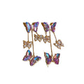 Korean Sweet Butterfly Crystal Stud Earrings With Silver Posts For Women view 5
