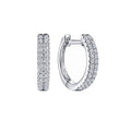 French European Hoop Earrings With Double Row Zircon Copper Setting For Jewelry view 2