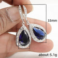 European American Luxury Vintage Sapphire Blue Tanzanite Zircon Drop Earrings view 5