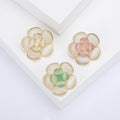 Alloy Cat Eye Camellia Flower Brooch Pin For Fashion Apparel view 1