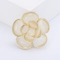 Alloy Cat Eye Camellia Flower Brooch Pin For Fashion Apparel view 2