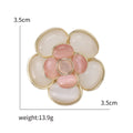 Alloy Cat Eye Camellia Flower Brooch Pin For Fashion Apparel view 5