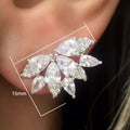 Korean Style Zircon Flower Leaf Earrings For Women, Bridal Drama Inspired Hot Selling Ear Jewelry view 5