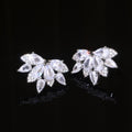 Korean Style Zircon Flower Leaf Earrings For Women, Bridal Drama Inspired Hot Selling Ear Jewelry view 2