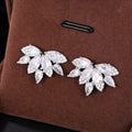 Korean Style Zircon Flower Leaf Earrings For Women, Bridal Drama Inspired Hot Selling Ear Jewelry view 4