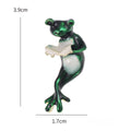 Alloy Enamel Reading Frog Brooch Pin For Suits And Coats view 5