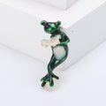 Alloy Enamel Reading Frog Brooch Pin For Suits And Coats view 6