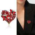 Alloy Rhinestone Butterfly Heart Brooch Pin For Coat Suit Decoration view 2