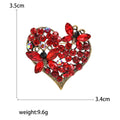 Alloy Rhinestone Butterfly Heart Brooch Pin For Coat Suit Decoration view 5