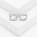 Alloy Rhinestone Glasses Brooch For Coat And Shirt Closure view 3