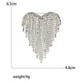 Alloy Heart Tassel Chain Brooch For Women's Suit Lapel view 5