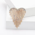 Alloy Heart Tassel Chain Brooch For Women's Suit Lapel view 4
