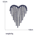 Alloy Heart Tassel Chain Brooch For Women's Suit Lapel view 7