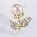 Metal Alloy Rhinestone Pearl Flower Brooch Pin For Cardigan Fastening view 6