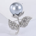 Metal Alloy Rhinestone Pearl Flower Brooch Pin For Cardigan Fastening view 2