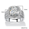 Unisex Vintage Princess Square Ring, Bold Fashion OL Finger Jewelry For Men And Women view 4