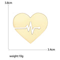 Alloy Smooth Heartbeat Heart Brooch Pin For Shirt Anti Exposure view 5