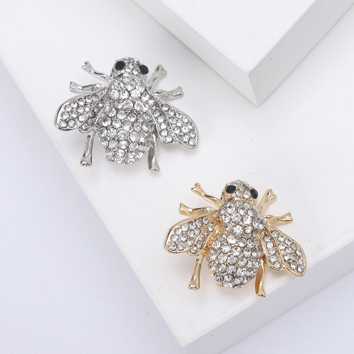 Alloy Rhinestone Bee Brooch For Men's Suit Lapel Decoration