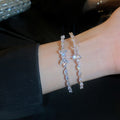 Copper Zircon Bow Open Bangle Korean Minimalist Light Luxury Fashion Wrist Jewelry view 4