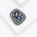Alloy Geometric Crystal Glass Brooch For Suit Jacket Decoration view 3