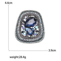 Alloy Geometric Crystal Glass Brooch For Suit Jacket Decoration view 5