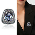 Alloy Geometric Crystal Glass Brooch For Suit Jacket Decoration view 2