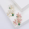 Alloy Enamel Peach Blossom Brooch For Fresh Fashion Apparel Decoration view 1