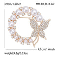Rhinestone Pearl Butterfly Wreath Brooch Pin For Fashion Apparel view 5
