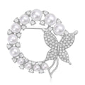 Rhinestone Pearl Butterfly Wreath Brooch Pin For Fashion Apparel view 2