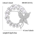 Rhinestone Pearl Butterfly Wreath Brooch Pin For Fashion Apparel view 4