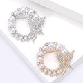 Rhinestone Pearl Butterfly Wreath Brooch Pin For Fashion Apparel view 3