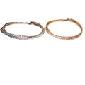 Minimalist Copper Zircon Double Layer Cross Open Bangle For Women view 5