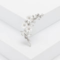 Alloy Rhinestone Flower Branch Brooch Elegant Lapel Pin For Garment Decoration view 3