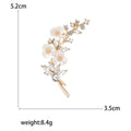 Alloy Rhinestone Flower Branch Brooch Elegant Lapel Pin For Garment Decoration view 5